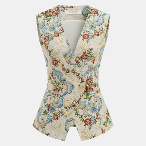 Vintage Floral Tailored Vest