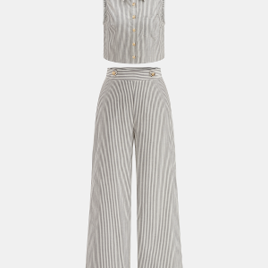 Striped Sleeveless Top & Pants Set