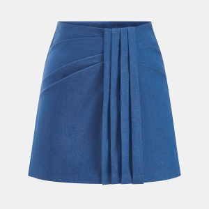 Pleated Asymmetric Mini Skirt