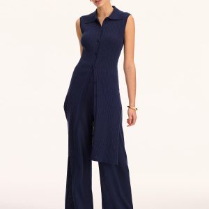 Sleeveless Knit Tunic Top & Pants Set