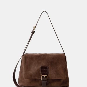 Suede Effect Shoulder Bag