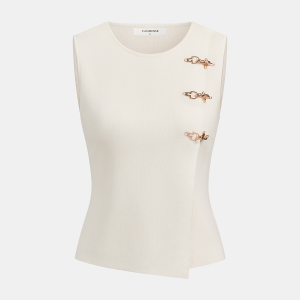 Metal Buckle Sleeveless Knit Top