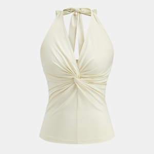 Twist-Front Halter Neck Top