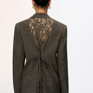 Lace Back Tie Detail Blazer