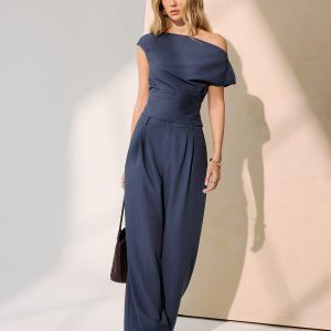 Off-Shoulder Top & Wide-Leg Pants Set