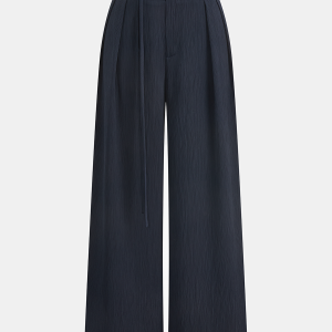 Satin Paperbag Waist Wide Leg Pants