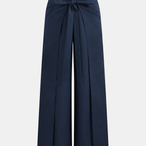 Mid-Waist Bow Wide-Leg Pants