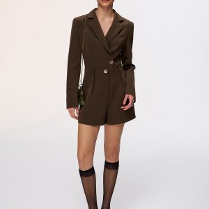 Cropped Blazer & Pleated Shorts Set