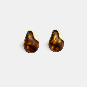 Tortoise Shell Teardrop Stud Earrings