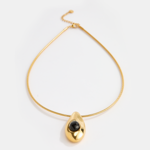 Teardrop Pendant Snake Chain Necklace