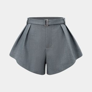 Belted Tailored Pleated Shorts