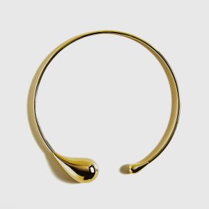 Minimalist Open Teardrop Torque Necklace