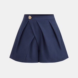 Embossed Button Pleated Skort