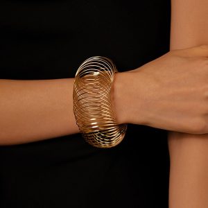 Spiral Spring Coil Cuff Bracelet