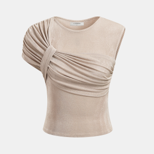 Asymmetrical Draped Ruched Top