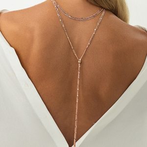 Layered Back Drop Lariat Necklace