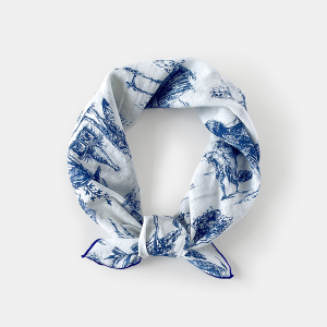 Toile Print Cotton Bandana Scarf