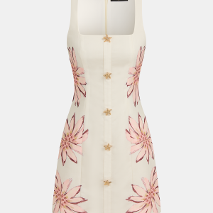 Starfish Detail Floral Print Sleeveless Mini Dress