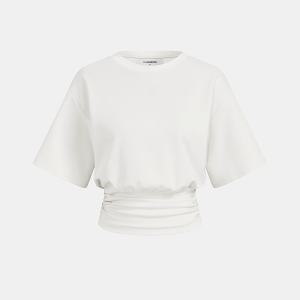 Ruched Waist Cropped Short Sleeve Top