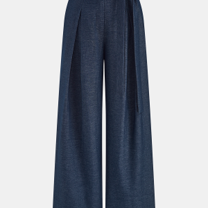 Mid-Waist Tie-Waist Wide Leg Pants