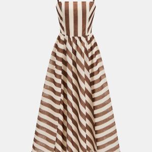 Striped Organza Cami Maxi Dress