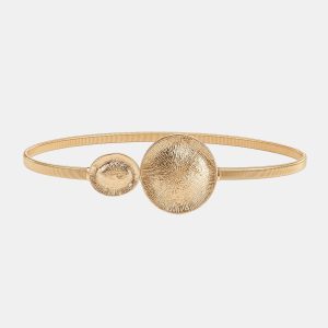 Textured Double Disc Elastic Waist Belt