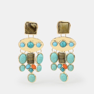 Statement Gemstone Drop Earrings