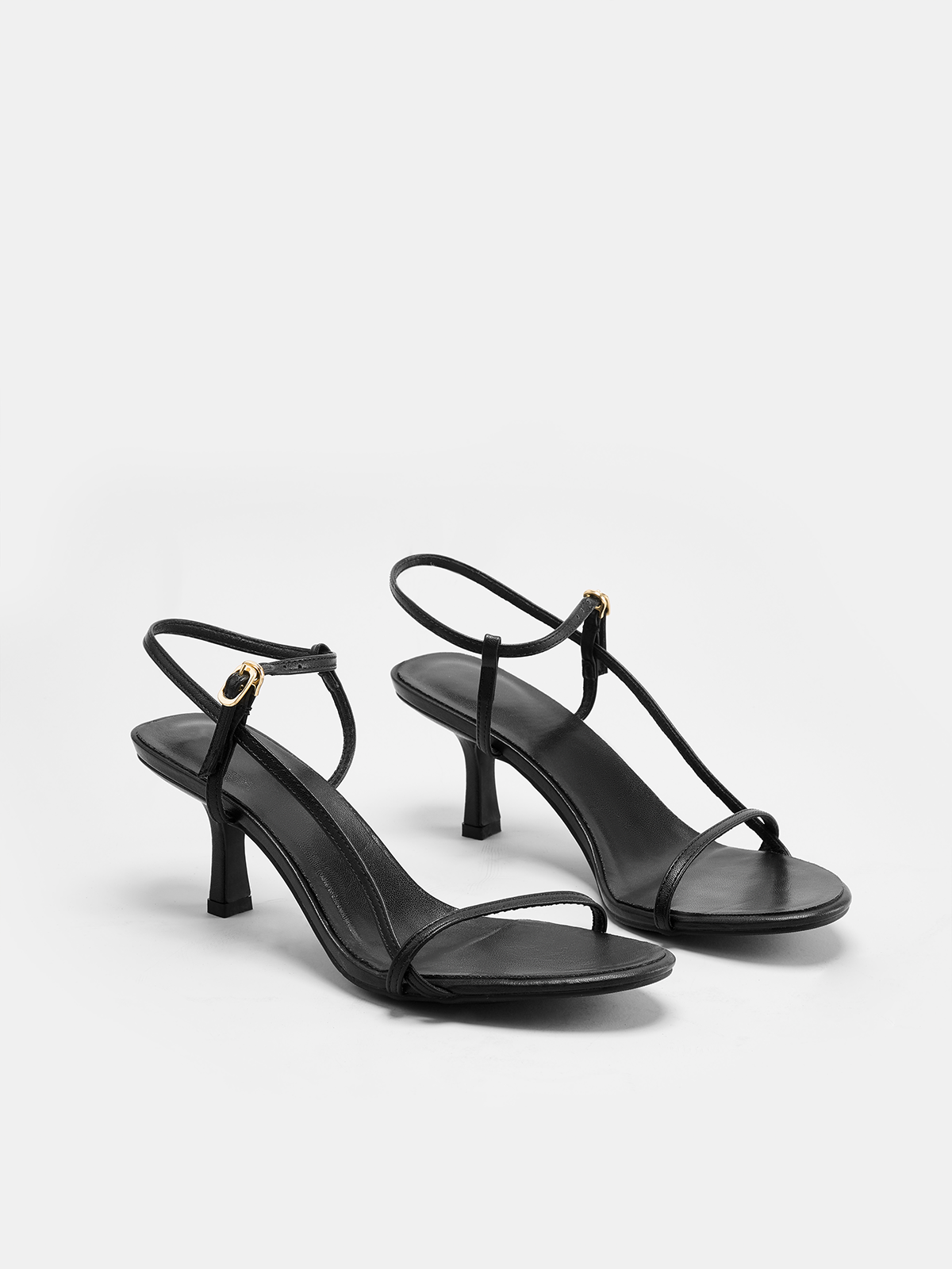 Leather Strappy Slingback Kitten Heel Sandals - Image 3