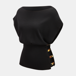Amber Detail Cinched Waist Knit Top