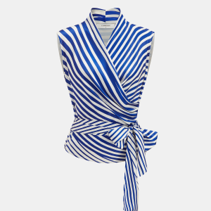 Striped Wrap Tie-Waist Tank Top
