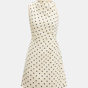 Polka Dot Sleeveless Ruched Mini Dress