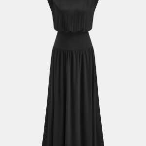 Sleeveless Cinched Waist Maxi Dress