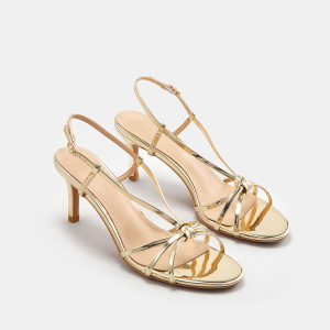 Knotted Stiletto Slingback Sandals