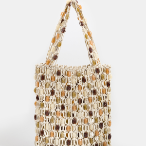 Handwoven Beaded Shoulder Tote Handbag