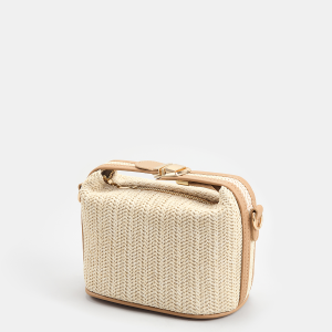 Woven Boxy Top Handle Crossbody Bag