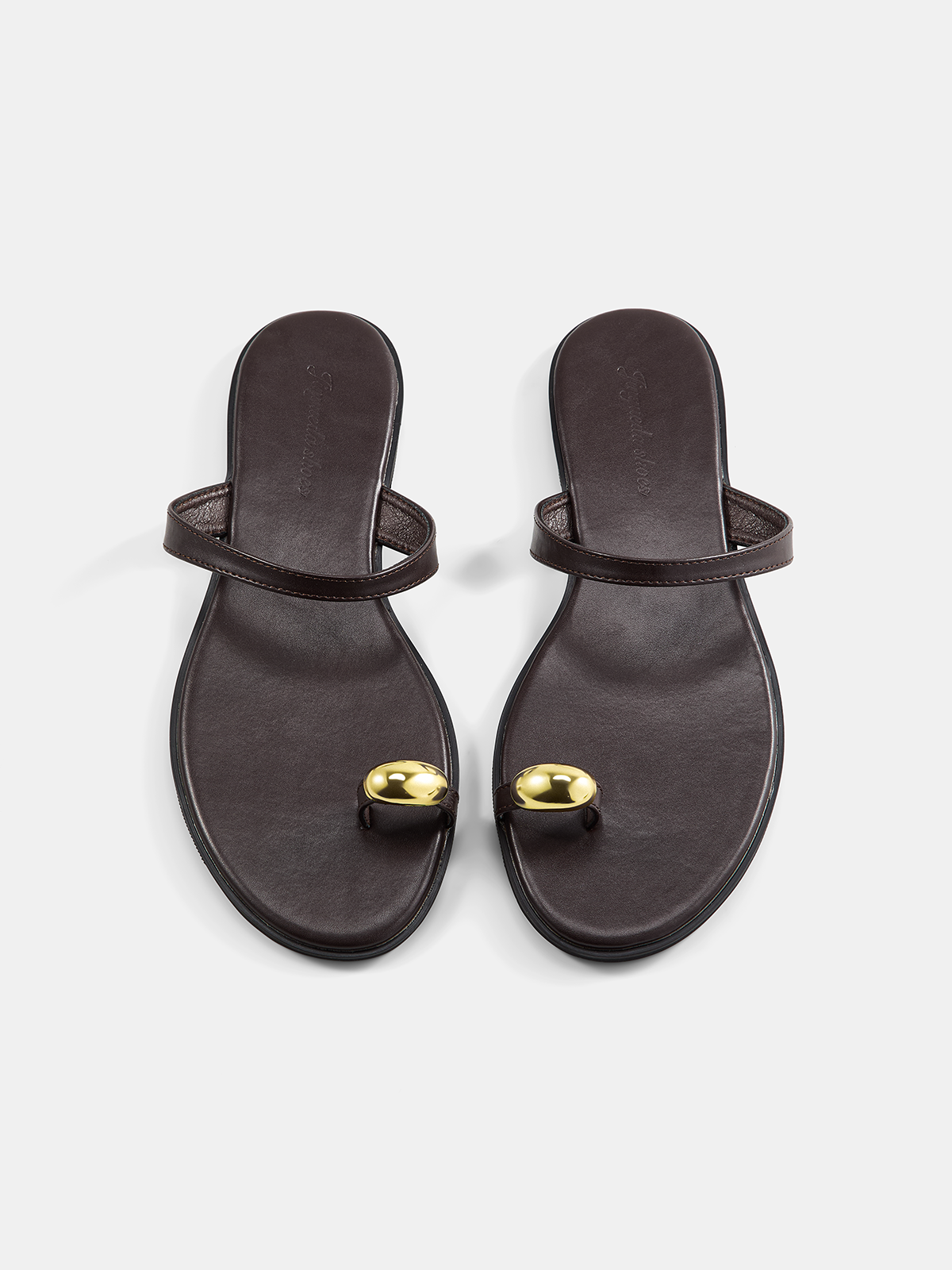 Metal Accent Toe Post Flat Sandals - Image 3