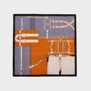 Luxury Harness Print 100% Silk Square Scarf