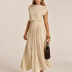 Openwork Knit Maxi Skirt