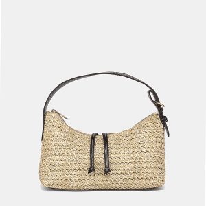 Straw Woven Hobo Handbag