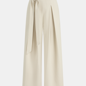 Mid-Waist Ruffled Wide-Leg Pants