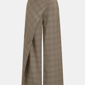 Plaid Wrap Wide Leg Pants
