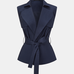 Sleeveless Belted Blazer Vest