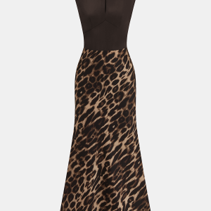 Sleeveless Leopard Print Maxi Dress