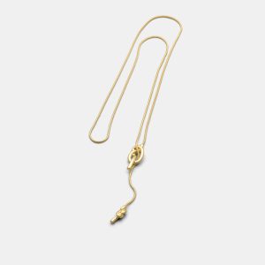Knot Lariat Snake Chain Necklace