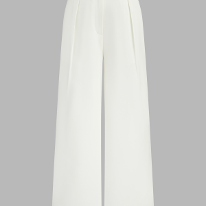 Belted Mid Waist Wide Leg Pants