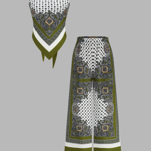 Paisley Print Cami Top & Pants Set