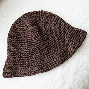 Hand-Crocheted Straw Bucket Hat