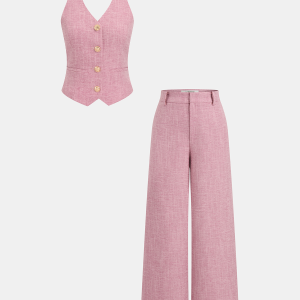Halter Vest & Wide Leg Pants Set